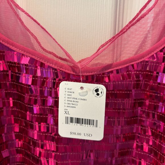 NWT Free People Disco Pink Sequin Dress - Picture 5 of 5